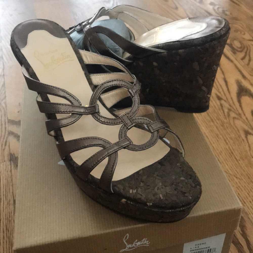 Cork Loubboutin wedges